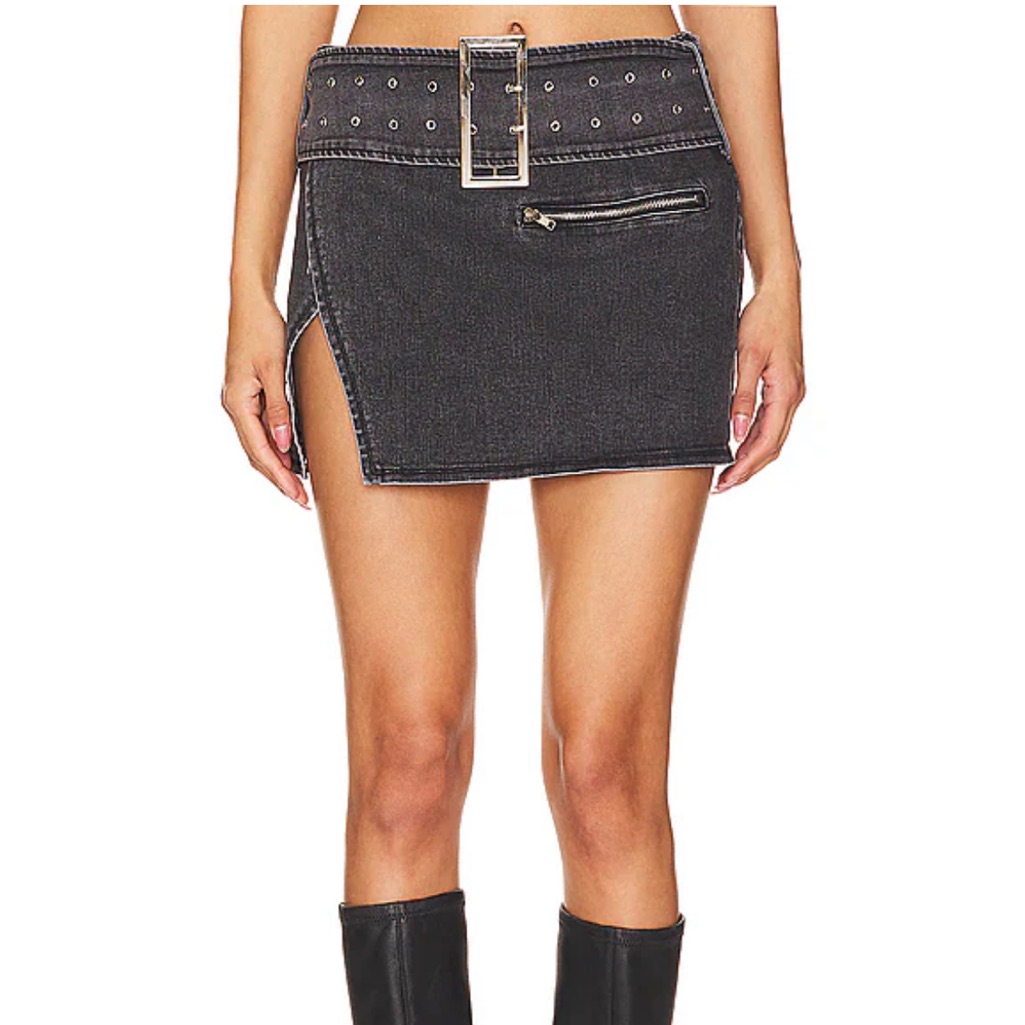 New Nwt By.Dyln Zeddy Skirt In Vintage Black Denim